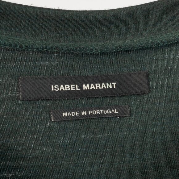 Isabel Marant Green Wool-Jersey Short-Sleeve Tee - Picture 4 of 7